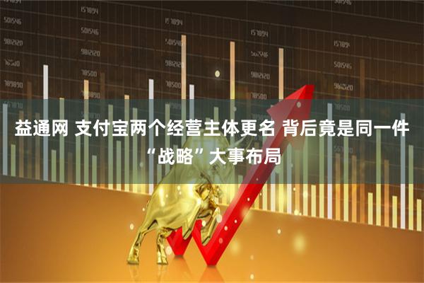 益通网 支付宝两个经营主体更名 背后竟是同一件“战略”大事布局