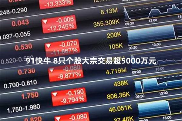 91快牛 8只个股大宗交易超5000万元